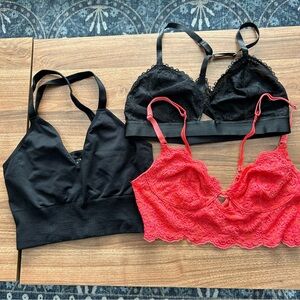 Bundle of (3) Bralettes - Free People and Soma